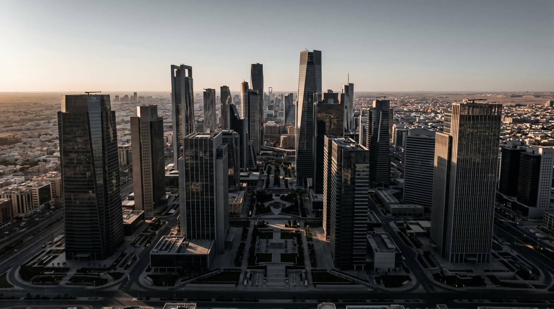 King Abdullah Financial District, aerial.