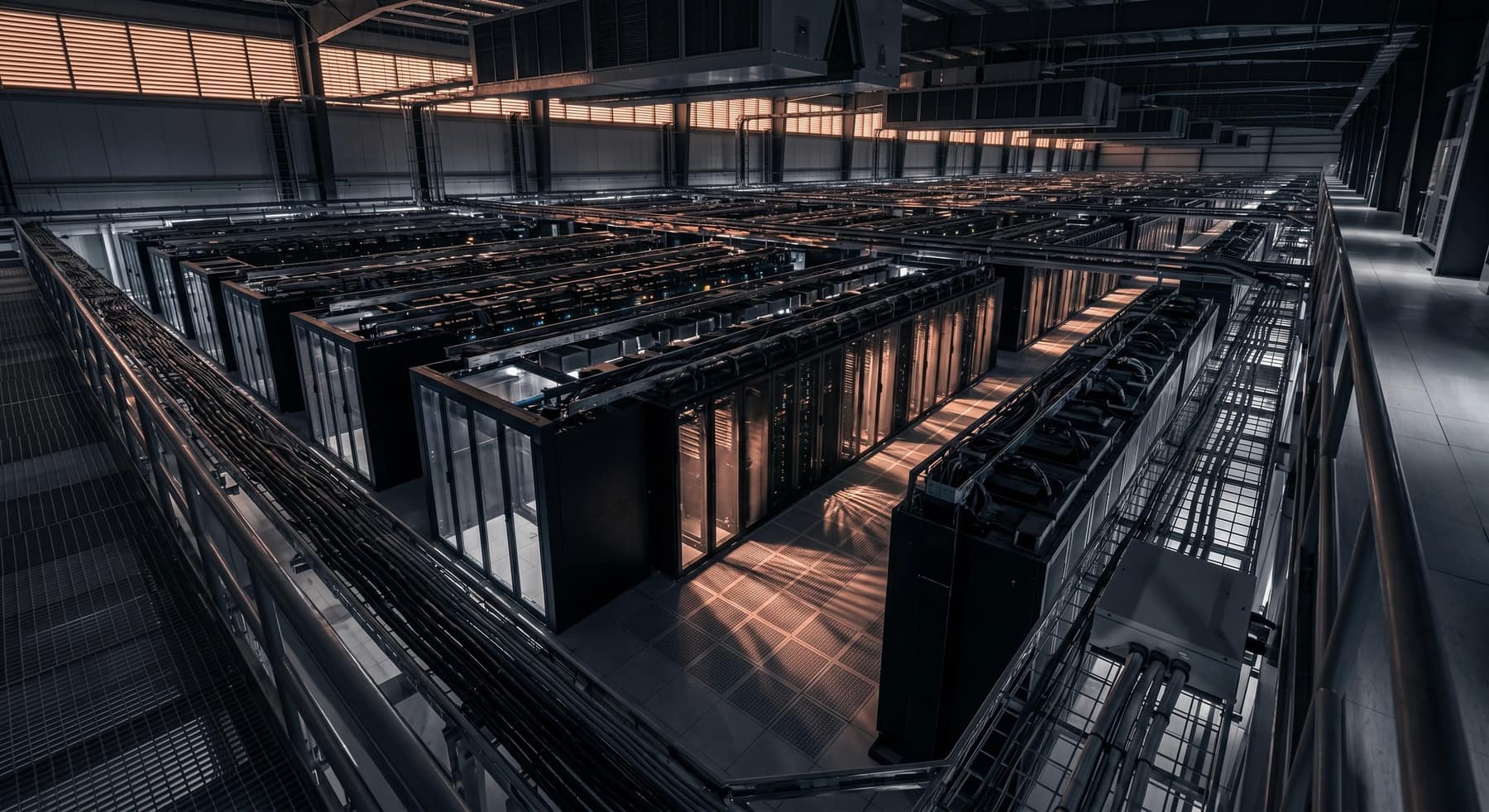 Data centre, server hall.